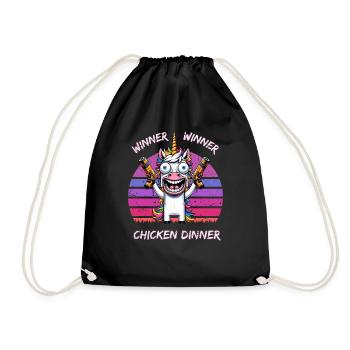 Gagnant Gagnant Dîner de poulet Licorne - Sac de sport léger - noir - Devant