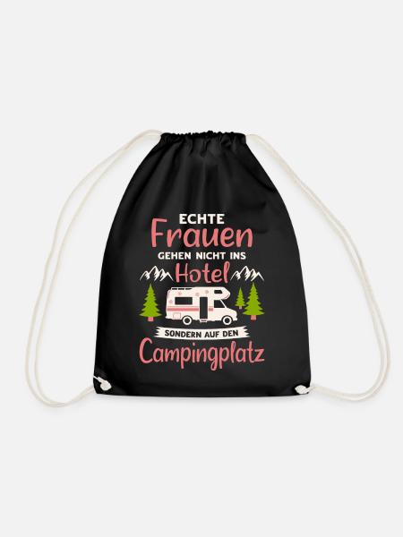 Camping Frauen Wohnmobil Camper Campingplatz - Turnbeutel - Schwarz