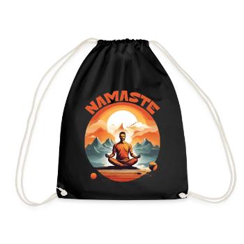 SÉRÉNITÉ AU MILIEU DES SOMMETS : YOGA NAMASTE - Sac de sport léger - noir - Devant