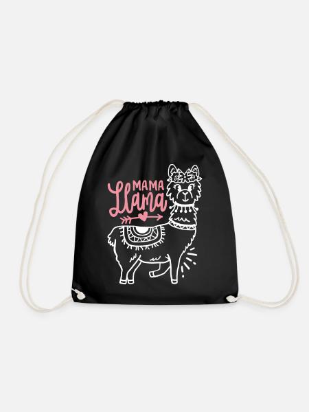 Lama Mama Muttertag - Turnbeutel - Schwarz
