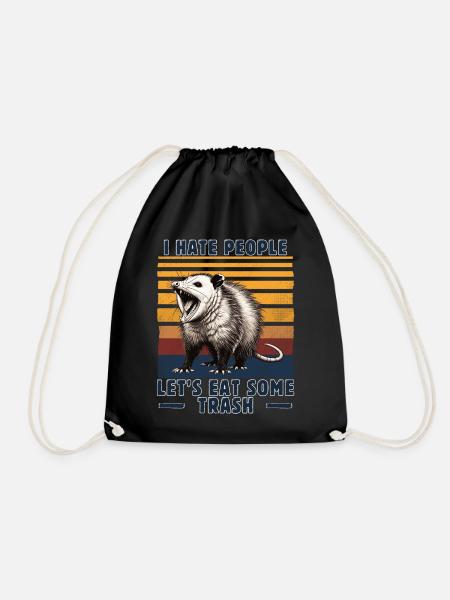 I hate people - Opossum - Turnbeutel - Schwarz