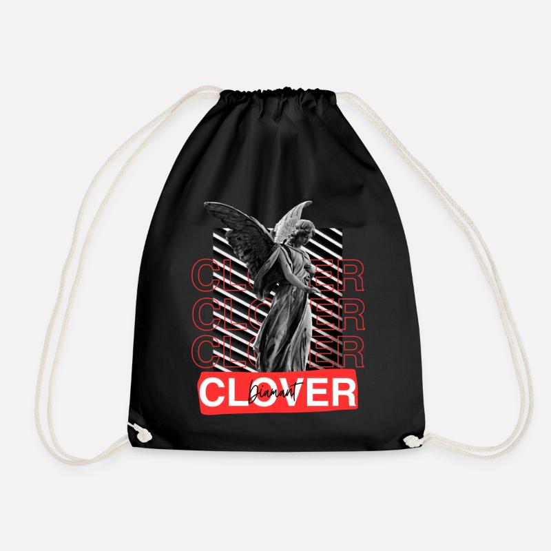 Clover engel - Turnbeutel - Schwarz