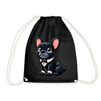 Chic French Bulldog - Drawstring Bag - black - Front