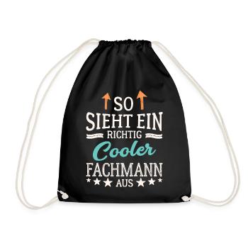 So sieht ein richtig cooler Fachmann aus Experte - Turnbeutel - Schwarz - Vorne
