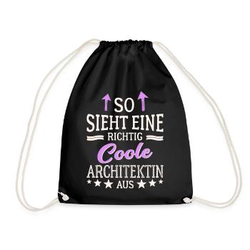 So sieht eine richtig coole Architektin aus - Turnbeutel - Schwarz - Vorne