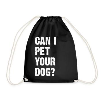 Puis-je caresser votre chien ? - Sac de sport léger - noir - Devant