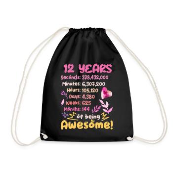12 ans ! Cadeau d’anniversaire 12e anniversaire - Sac de sport léger - noir - Devant