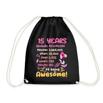 15 ans ! Cadeau d’anniversaire 15e anniversaire - Sac de sport léger - noir - Devant