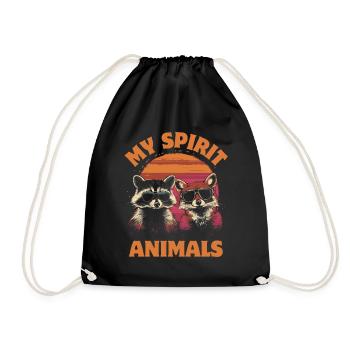raton laveur et renard avec des lunettes de soleil Amitié - Sac de sport léger - noir - Devant