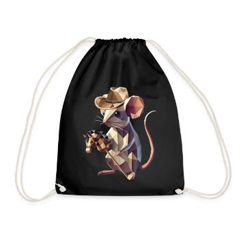 Souris de cow-boy avec cheval de loisir - Sac de sport léger - noir - Devant