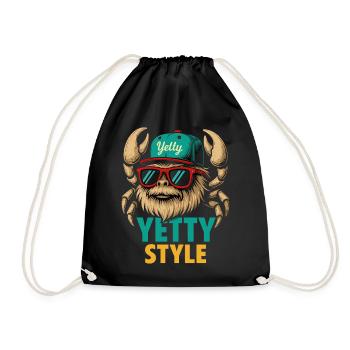 Yetty Style Yeti Graphic - Drawstring Bag - black - Front