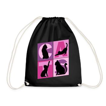 Chaton Chaton Chaton Kitty Silhouette Art - Sac de sport léger - noir - Devant