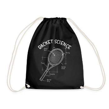 Tennis Racket Design Racket Science fun - Turnbeutel - Schwarz - Vorne