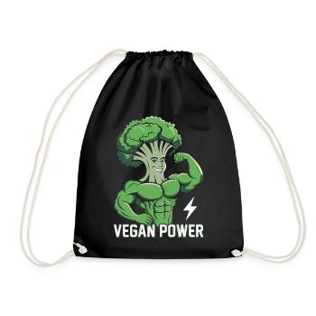Vegan Power - Drawstring Bag - black - Front
