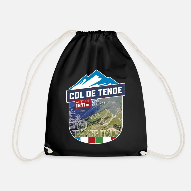 Col de Tende | Colle di Tenda | Sticker - Turnbeutel - Schwarz