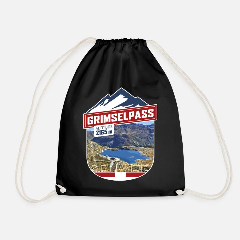 Grimselpass | Sticker - Turnbeutel - Schwarz