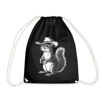 Chapeau de cowboy écureuil western - Sac de sport léger - noir - Devant
