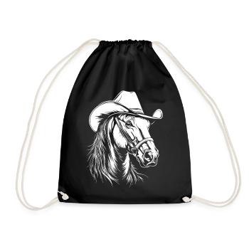 Cheval Cowboy Chapeau Western - Sac de sport léger - noir - Devant