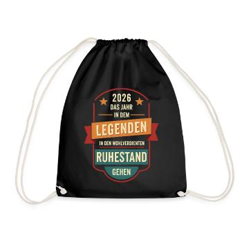 2026 Legend Retirement – Pensioner Pensioner Geschen - Drawstring Bag - black - Front