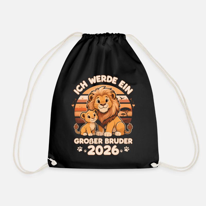 Ich Werde EIN Großer Bruder 2026 - Turnbeutel - Schwarz