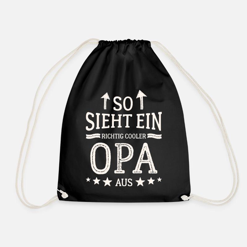 So sieht ein cooler Opa aus Bester Großvater  - Turnbeutel - Schwarz