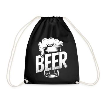 Bier – Cool Beer Logo - Turnbeutel - Schwarz - Vorne