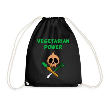 The Power of Vegetarians - Drawstring Bag - black - Front