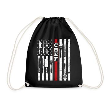 Chef USA Flag - Cuisine Patriot Grilling - Sac de sport léger - noir - Devant