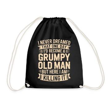 Grumpy Old Man Killing It - Drawstring Bag - black - Front