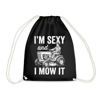 Chemise humoristique pour hommes à tondeuses à gazon - Sac de sport léger - noir - Devant
