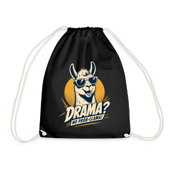 Drama No Prob Llama Humor - Drawstring Bag - black - Front