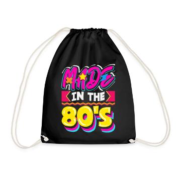 Retro Back to the 80s Vintage Design - Turnbeutel - Schwarz - Vorne