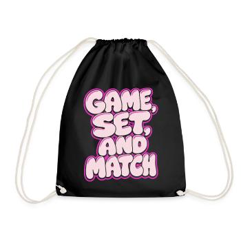 Set de jeu Match Tennis Shirt, style rétro - Sac de sport léger - noir - Devant