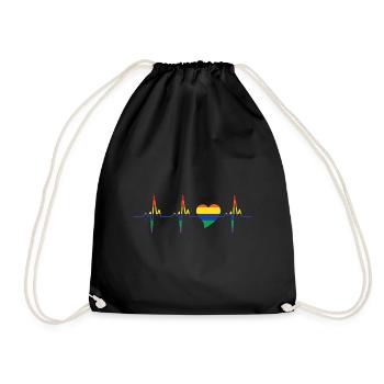 Pride Heart Lgbtq Bisexual Rainbow Love Transgende - Turnbeutel - Schwarz - Vorne
