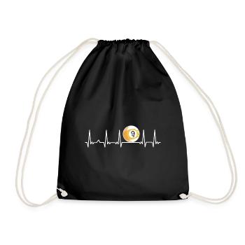 Billiard Heartbeat Snooker Pool Chalk Billiard Pla - Drawstring Bag - black - Front