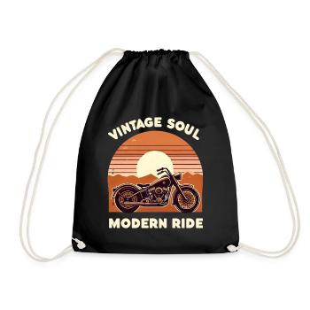 Cruise in Style Vintage Soul Motorcycle - Drawstring Bag - black - Front