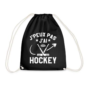Ich kann nicht Eishockey - Turnbeutel - Schwarz - Vorne