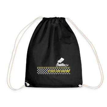 Stock Car Racing on Flag Track - Drawstring Bag - black - Front