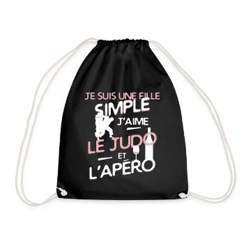 Judo - une fille simple - Sac de sport léger - noir - Devant