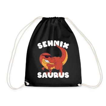 Dinosaurier Spruch Dino Witz Geschenk - Turnbeutel - Schwarz - Vorne