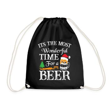 Beer Christmas - Turnbeutel - Schwarz - Vorne