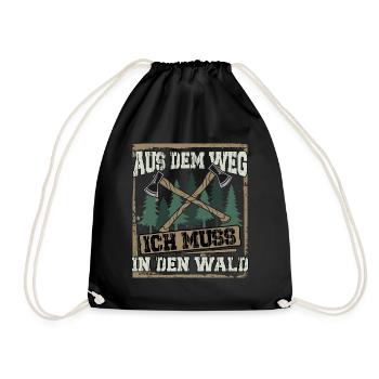 Aus dem Weg ich muss in den Wald - Turnbeutel - Schwarz - Vorne