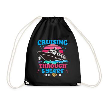 Cruising Through 5 Years Wedding Anniversary - Drawstring Bag - black - Front