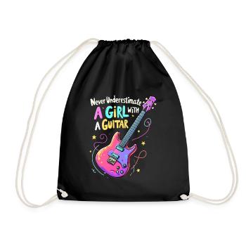 Fille avec la puissance de la guitare - Sac de sport léger - noir - Devant