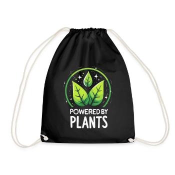 Powered by Plants Eco Friendly Motivation - Drawstring Bag - black - Front
