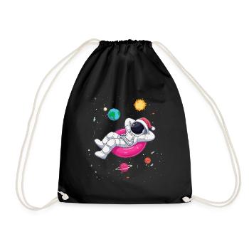 Un astronaute de Noël détendu dans l’espace - Sac de sport léger - noir - Devant