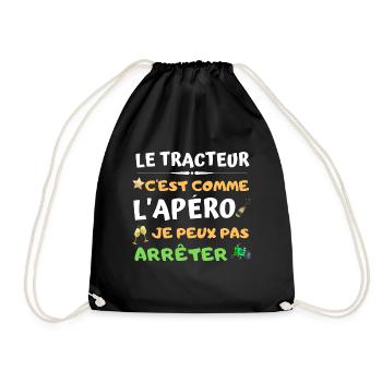 tracteur et apéro - Sac de sport léger - noir - Devant