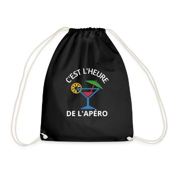 C'est l'heure de l'apéro - Sac de sport léger - noir - Devant