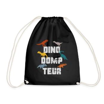 Dino-Fan, Dino, Dinosaurier, Kinder, Junge, Spruch - Turnbeutel - Schwarz - Vorne