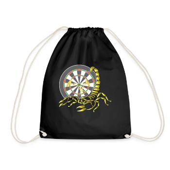 Dartboard with Scorpion Dart Motif Scorpion - Drawstring Bag - black - Front